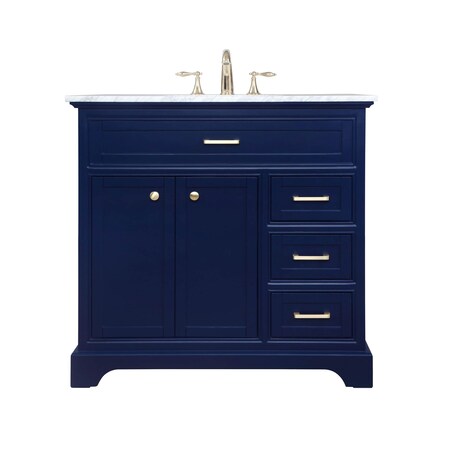 36 Inch Single Bathroom Vanity In Blue